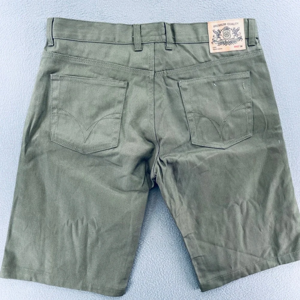 Noiz Men Shorts Olive Green Cotton Twill Size 36 Streetwear Utility Casual